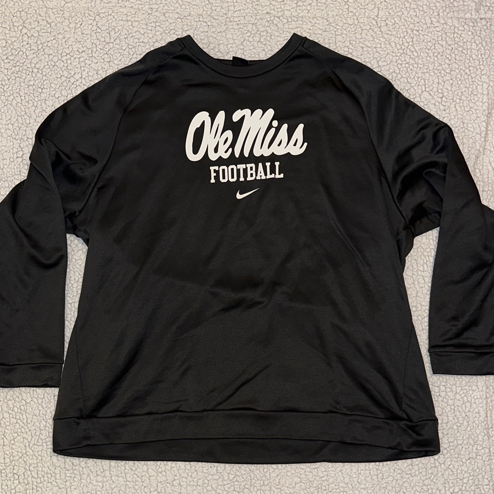 Dark Grey Nike Ole Miss Football Crewneck Sweatshirt